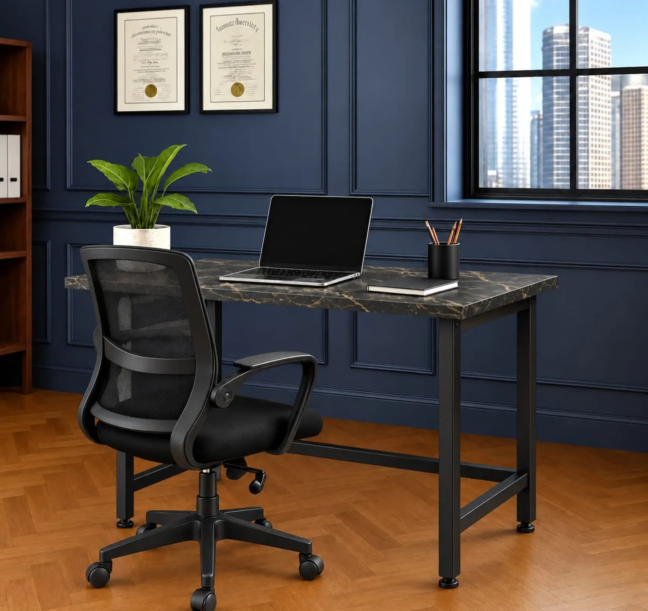 Exquisite Folding Table in Black Marble — folding table by HeavenCraft
